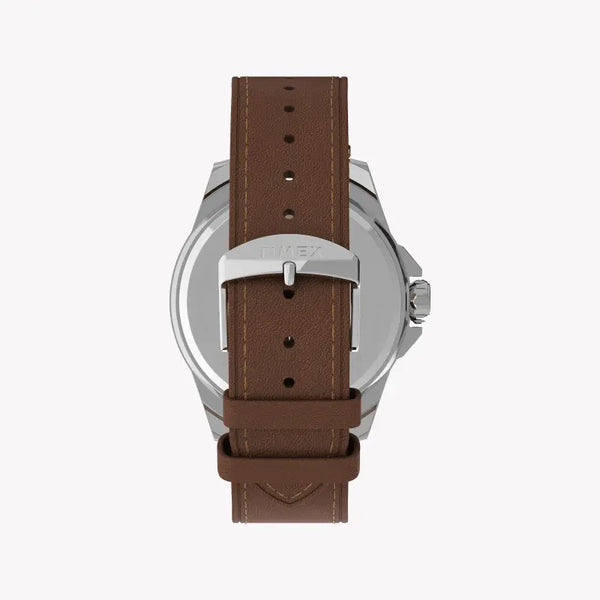Timex City Collection Tw2u15000 - Elegant Esssex Avenue Men's Watch With Brown Leather Band & Blue Dial by i-watch
