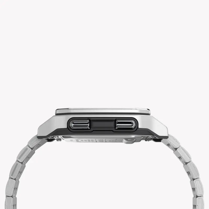 Montre pour homme TIMEX Digital Command Urban - Acier inoxydable et résine argentés, étanche à 100 m