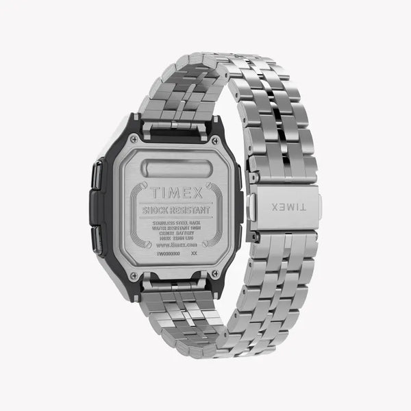 Timex Men's Silver Stainless Steel Watch, Digital Dial | Tw2u17000