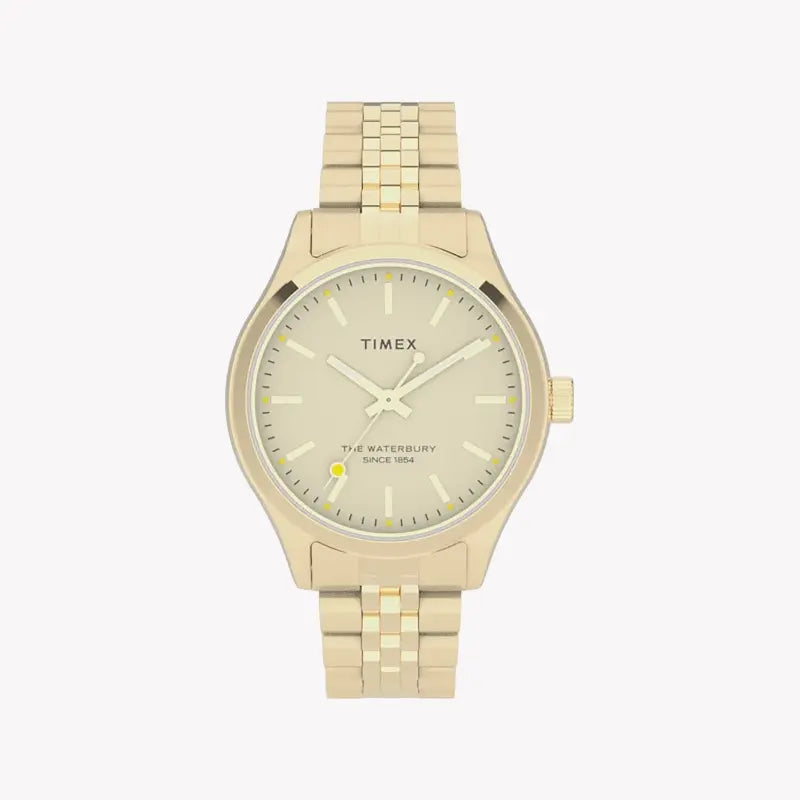 Timex Women's Gold Stainless Steel Watch, Off White Dial | Tw2u23200 by i-watch