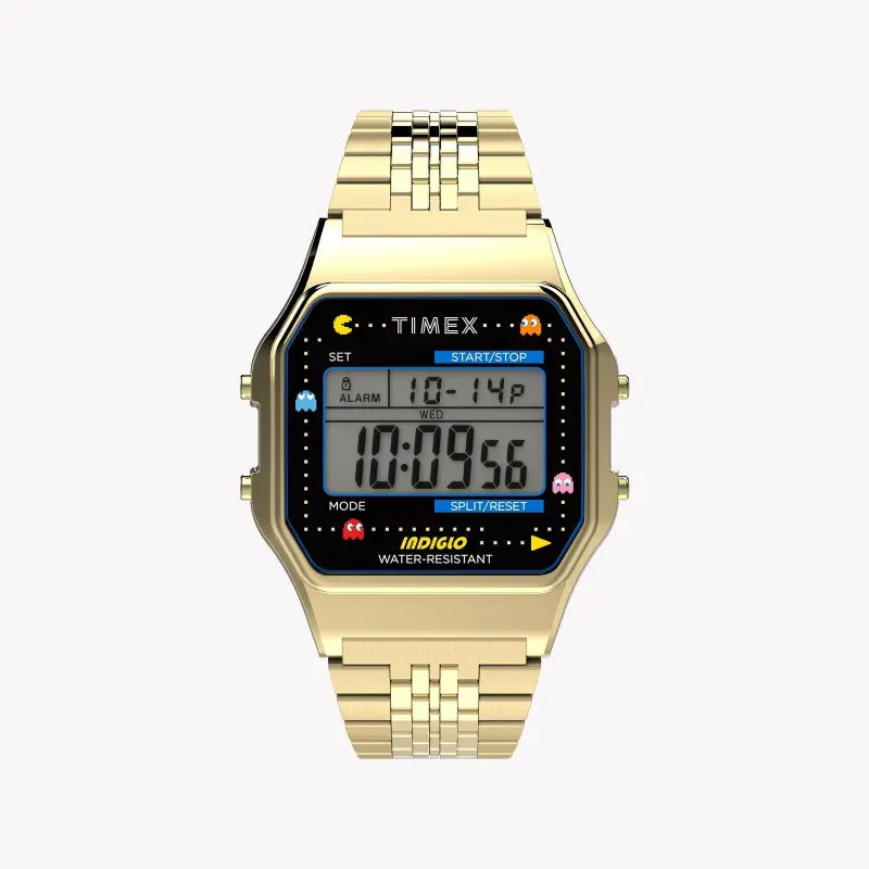 TIMEX TW2U32000 LAB COLLAB - MONTRE NUMÉRIQUE UNISEXE EN ACIER INOXYDABLE DORÉ avec VEILLEUSE INDIGLO