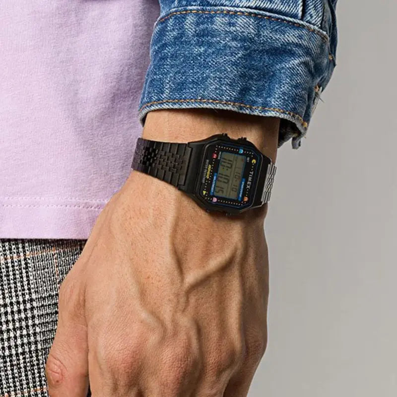 TIMEX TW2U32100 LAB COLLAB – Unisex-Digitaluhr aus schwarzem Edelstahl