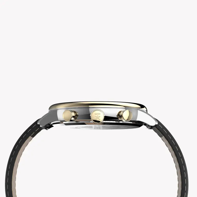 Timex Men's Black Leather Watch, Brass Case | Tw2u39100 by i-watch