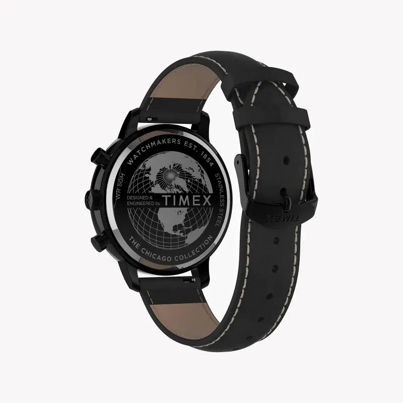 TIMEX CITY COLLECTION CHICAGO TW2U39200 – HERREN-CHRONOGRAPHENUHR AUS SCHWARZEM LEDER