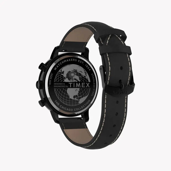 Timex Men's Black Leather Watch, Brass Case | Tw2u39200