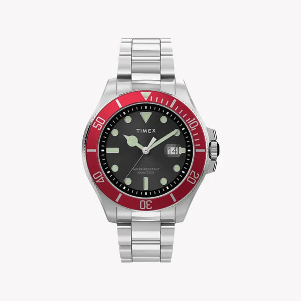 Timex Men's Silver Stainless Steel, Black Dial | Tw2u41700