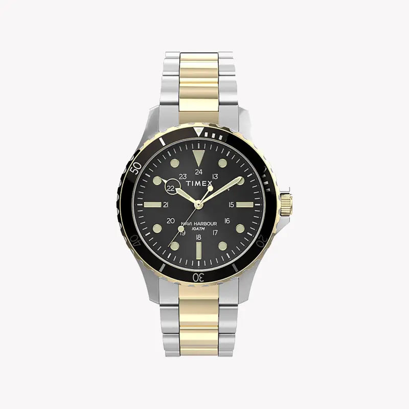 Timex Men's Stainless Steel Watch, Black Dial | Tw2u55500 by i-watch