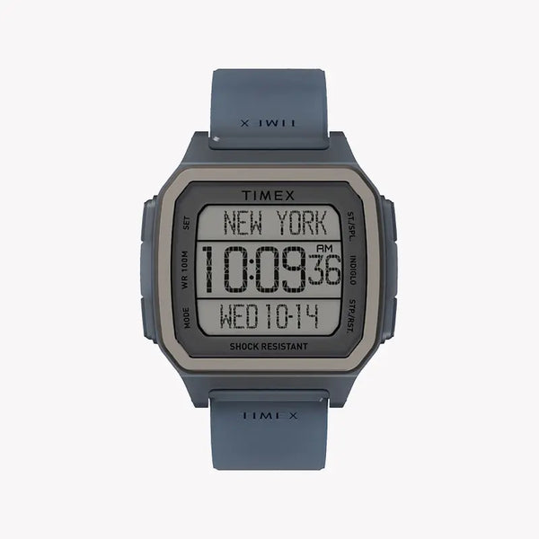 Timex Men's Blue Silicone Watch, Resin Square Case | Tw2u56500