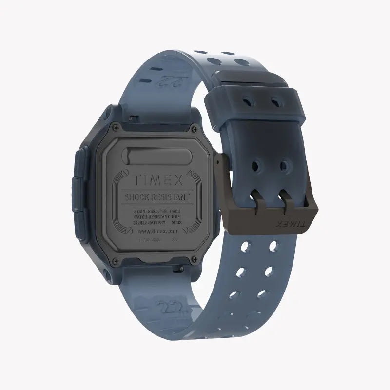 TIMEX Digital Command Urban TW2U56500 – Herrenuhr aus blauem Silikon und Kunstharz, 47 mm
