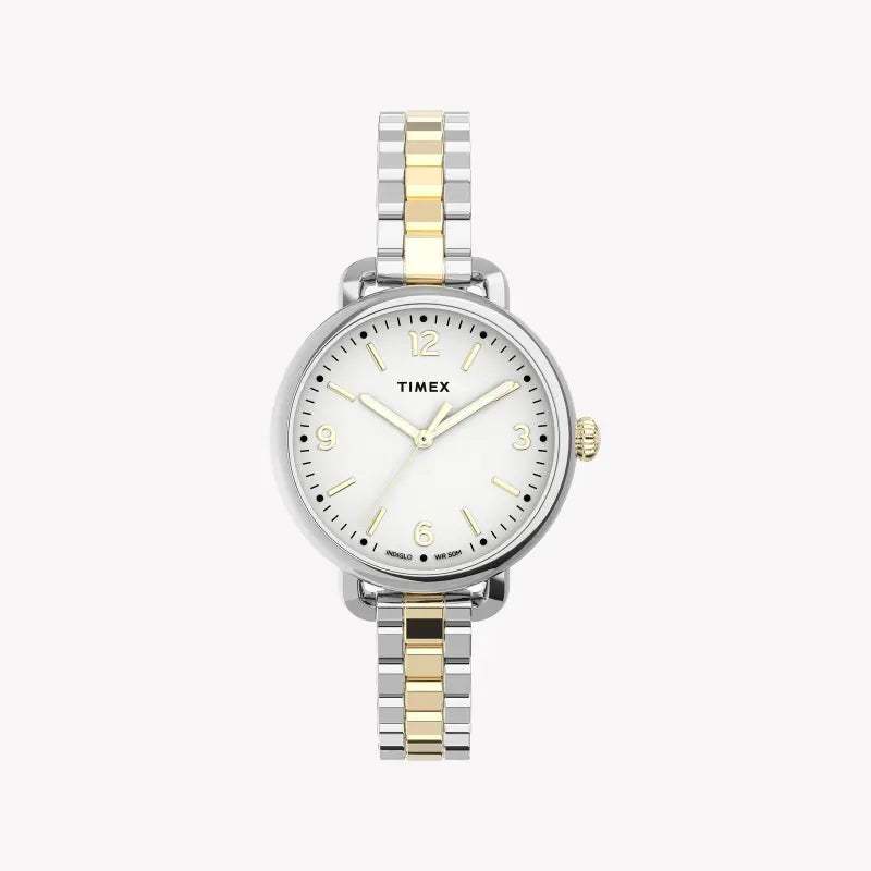 Timex Women's 2t Stainless Steel Watch, White Dial | Tw2u60200