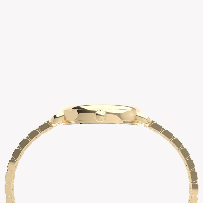 TIMEX Damenuhr mit goldenem Messinggehäuse und goldenem Edelstahlband