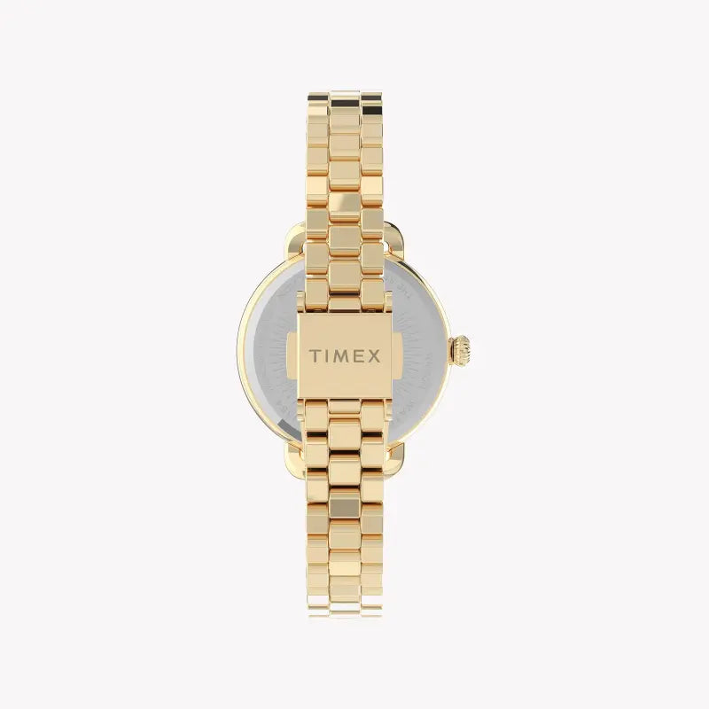 TIMEX Damenuhr mit goldenem Messinggehäuse und goldenem Edelstahlband