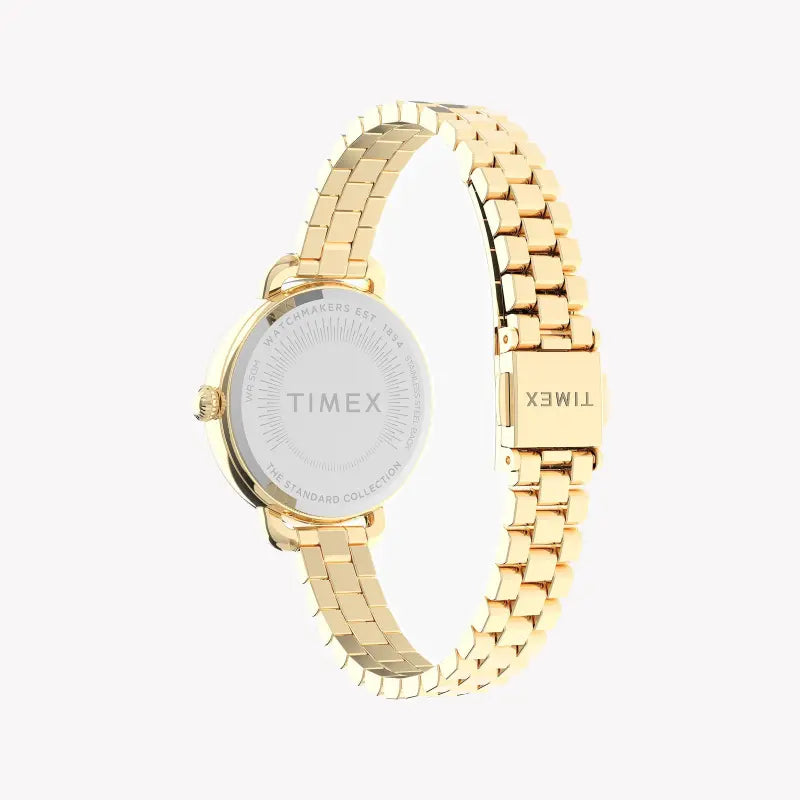 TIMEX Damenuhr mit goldenem Messinggehäuse und goldenem Edelstahlband