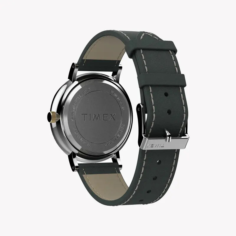 TIMEX Classic Southview TW2U67500 - Montre pour homme en cuir gris et cadran blanc