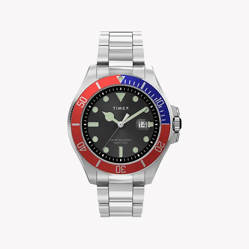 Timex Men's Black Dial, Silver Stainless Steel | Tw2u71900 by i-watch