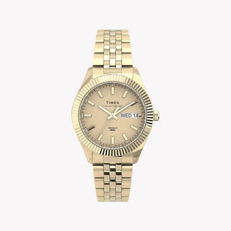 Timex Women's Gold Stainless Steel Watch, Gold Dial | Tw2u78500