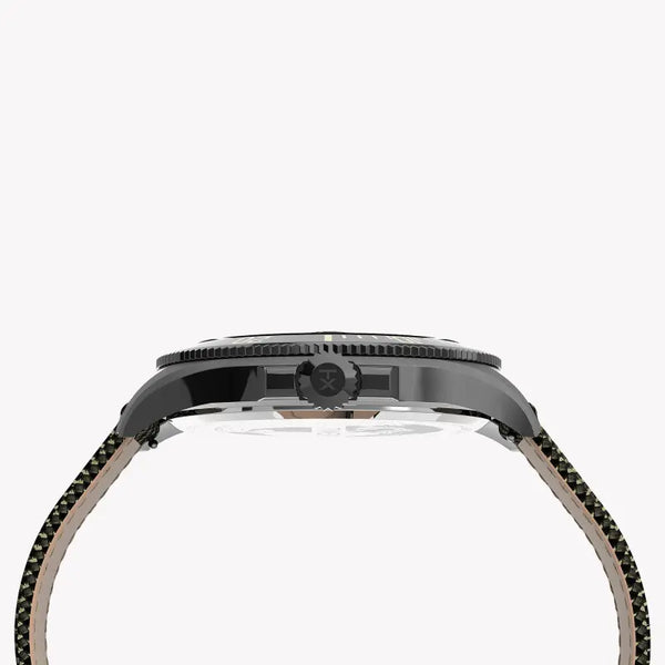 Timex Men's Green Fabric Watch, Black Dial | Tw2u81900