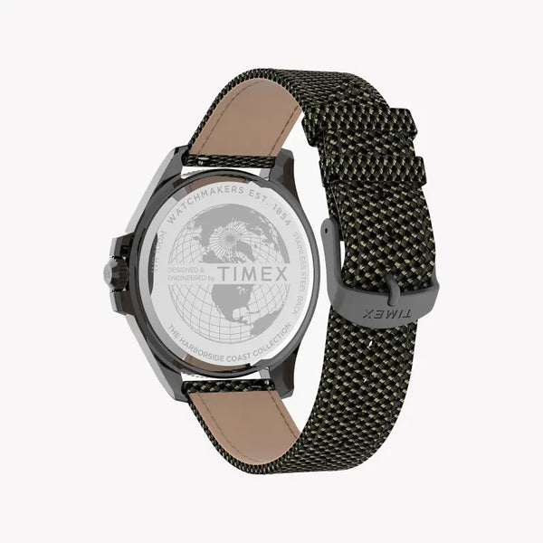 Timex Men's Green Fabric Watch, Black Dial | Tw2u81900