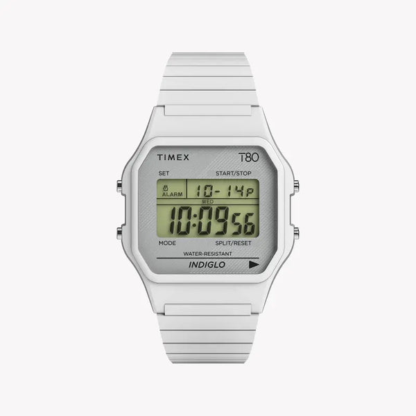 Timex Unisex White Stainless Steel & Resin Digital Watch | Tw2u93700