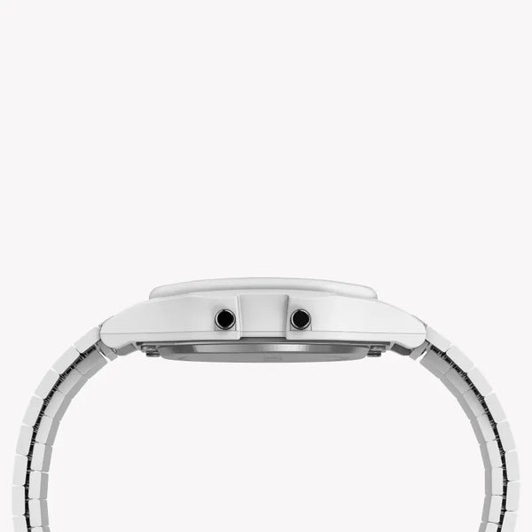 Timex Unisex White Stainless Steel & Resin Digital Watch | Tw2u93700