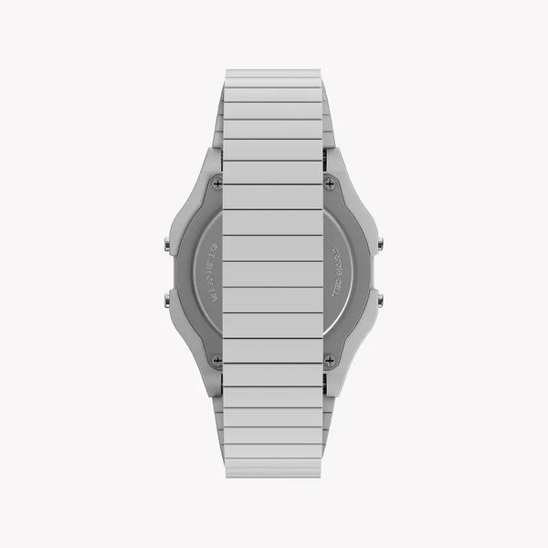 Timex Unisex White Stainless Steel & Resin Digital Watch | Tw2u93700