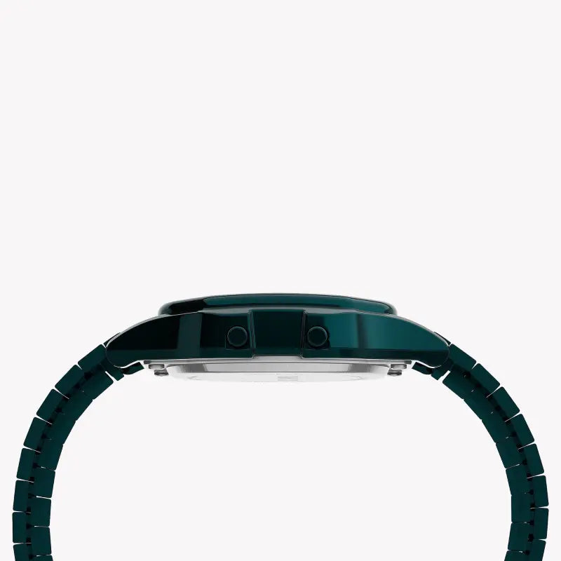 TIMEX TW2U93800 LAB ARCHIVE - MONTRE NUMÉRIQUE UNISEXE EN ACIER INOXYDABLE BLEU avec LUMIÈRE INDIGLO