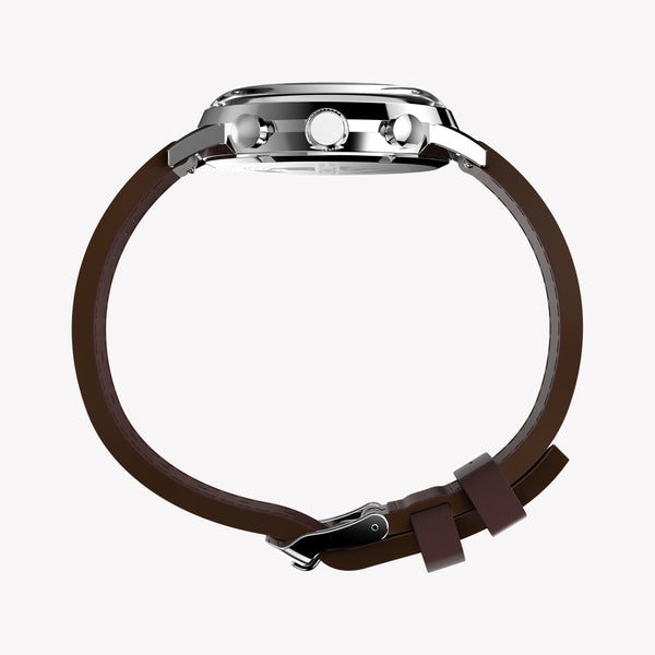 TIMEX Men's Stainless Steel, Brown Leather | TW2W10200