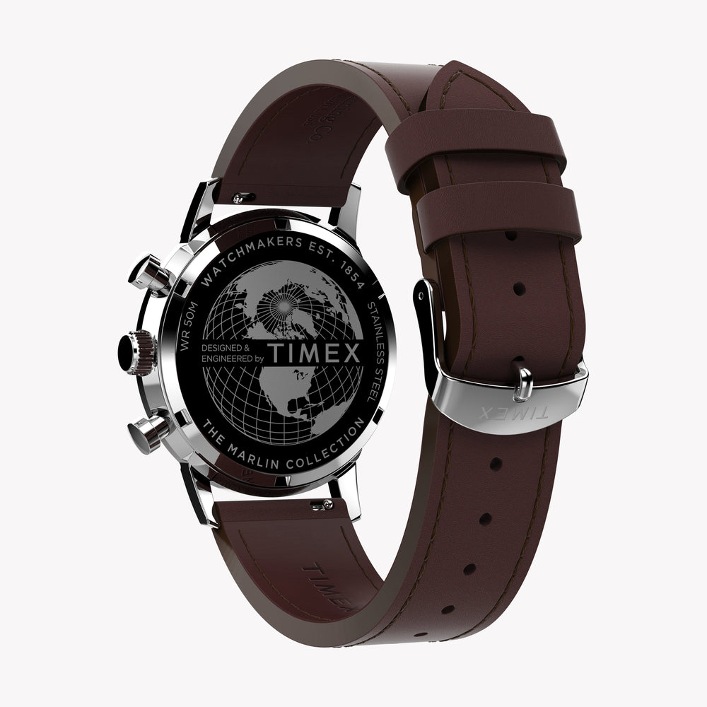 TIMEX Men's Stainless Steel, Brown Leather | TW2W10200