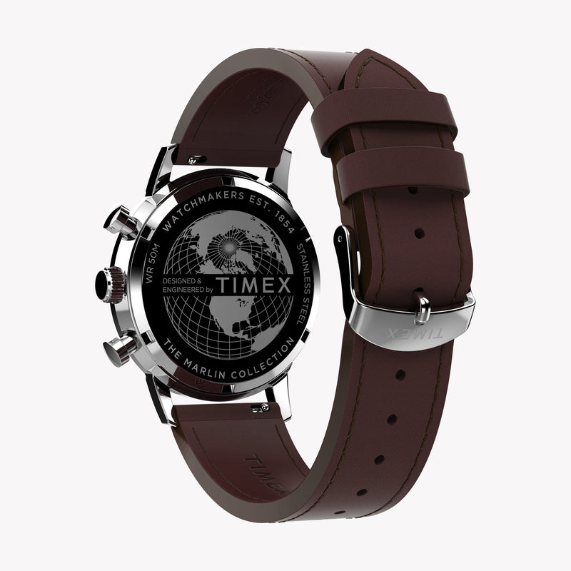 TIMEX Men's Stainless Steel, Brown Leather | TW2W10200