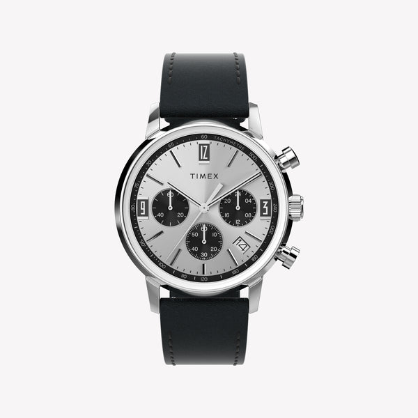 Timex Men's Stainless Steel, Black Leather | TW2W10300
