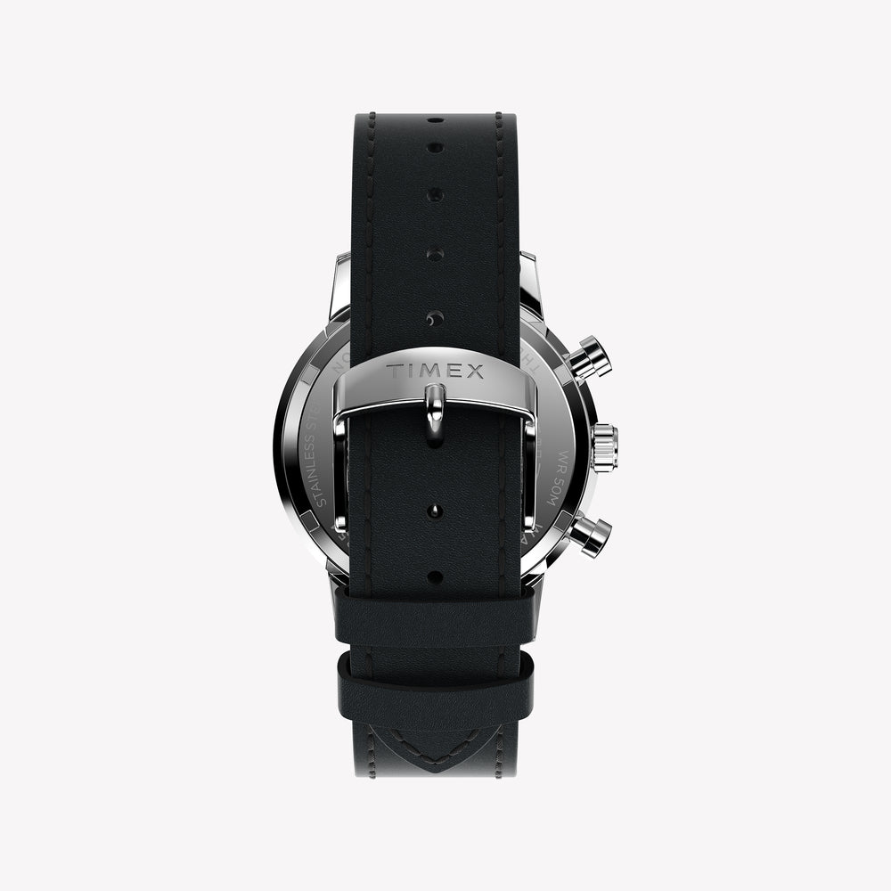 Timex Men's Stainless Steel, Black Leather | TW2W10300