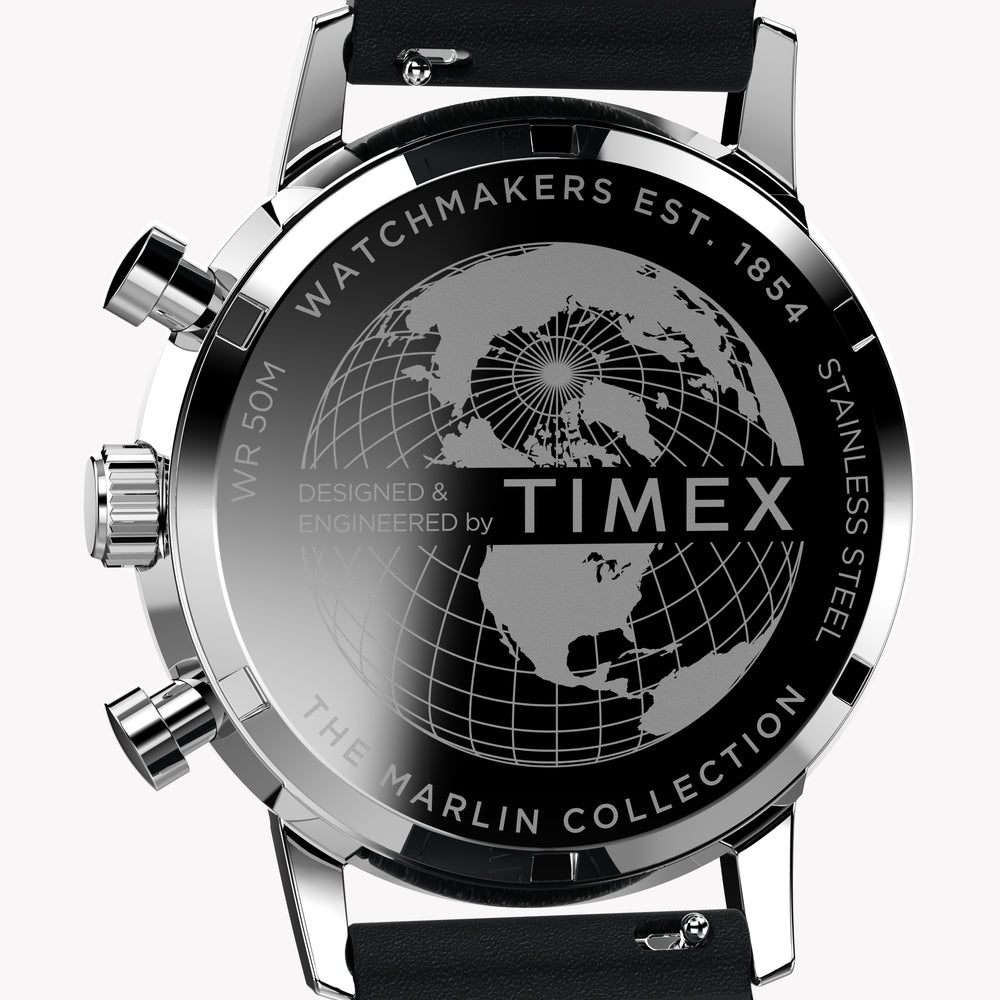 Timex Men's Stainless Steel, Black Leather | TW2W10300