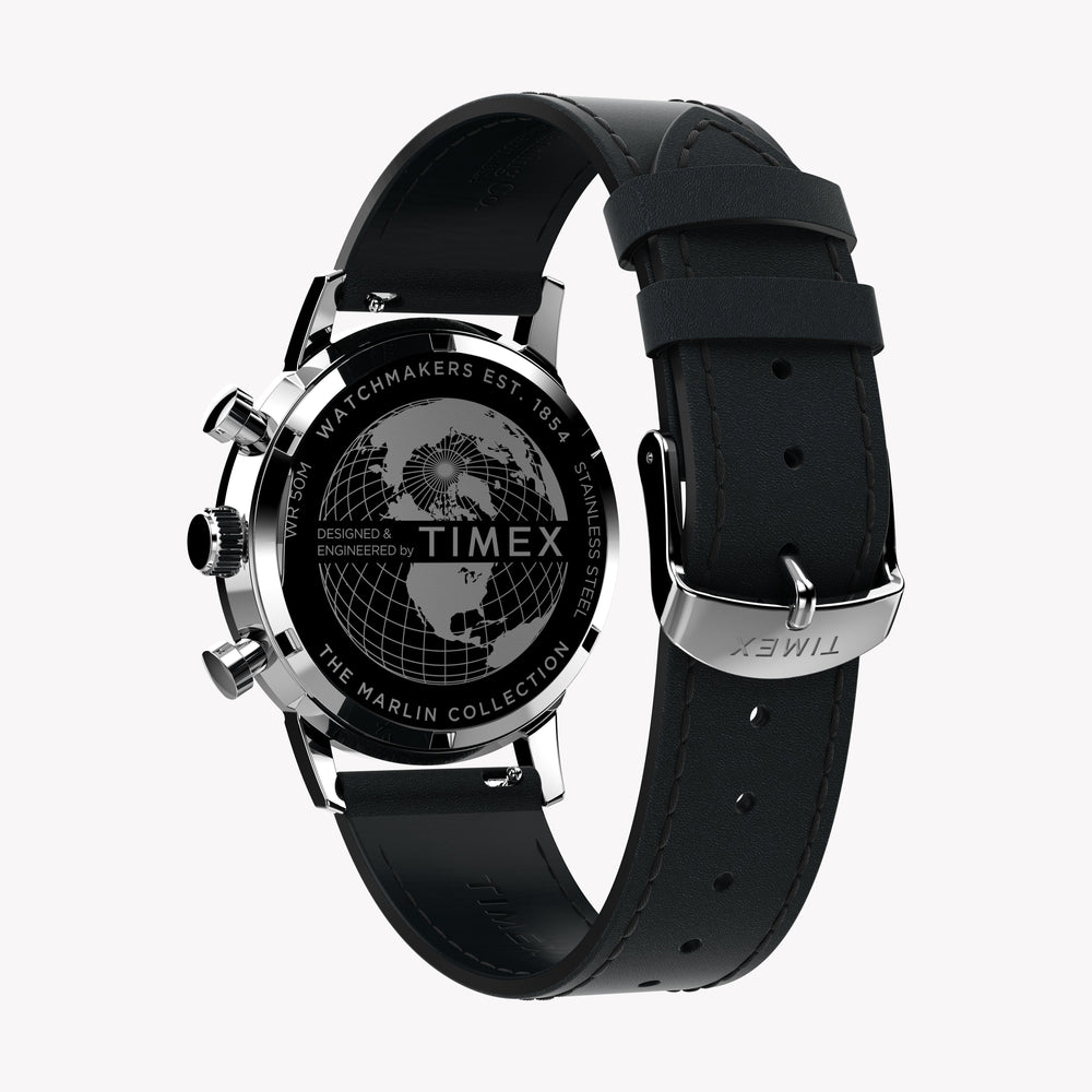 Timex Men's Stainless Steel, Black Leather | TW2W10300