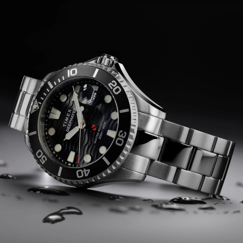 Deep Water Meridian 200 SST Black Dial Bracelet TW2W82000 | Men's Sport Watch by i-watch