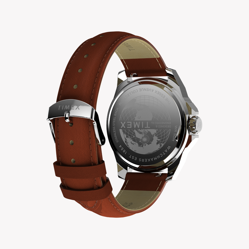 Timex Men's Silver/Brown, Blue Quartz Watch | Tw2w92800