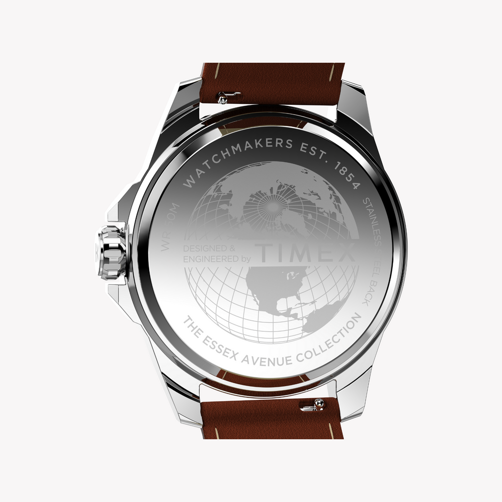 Timex Men's Silver/Brown, Blue Quartz Watch | Tw2w92800