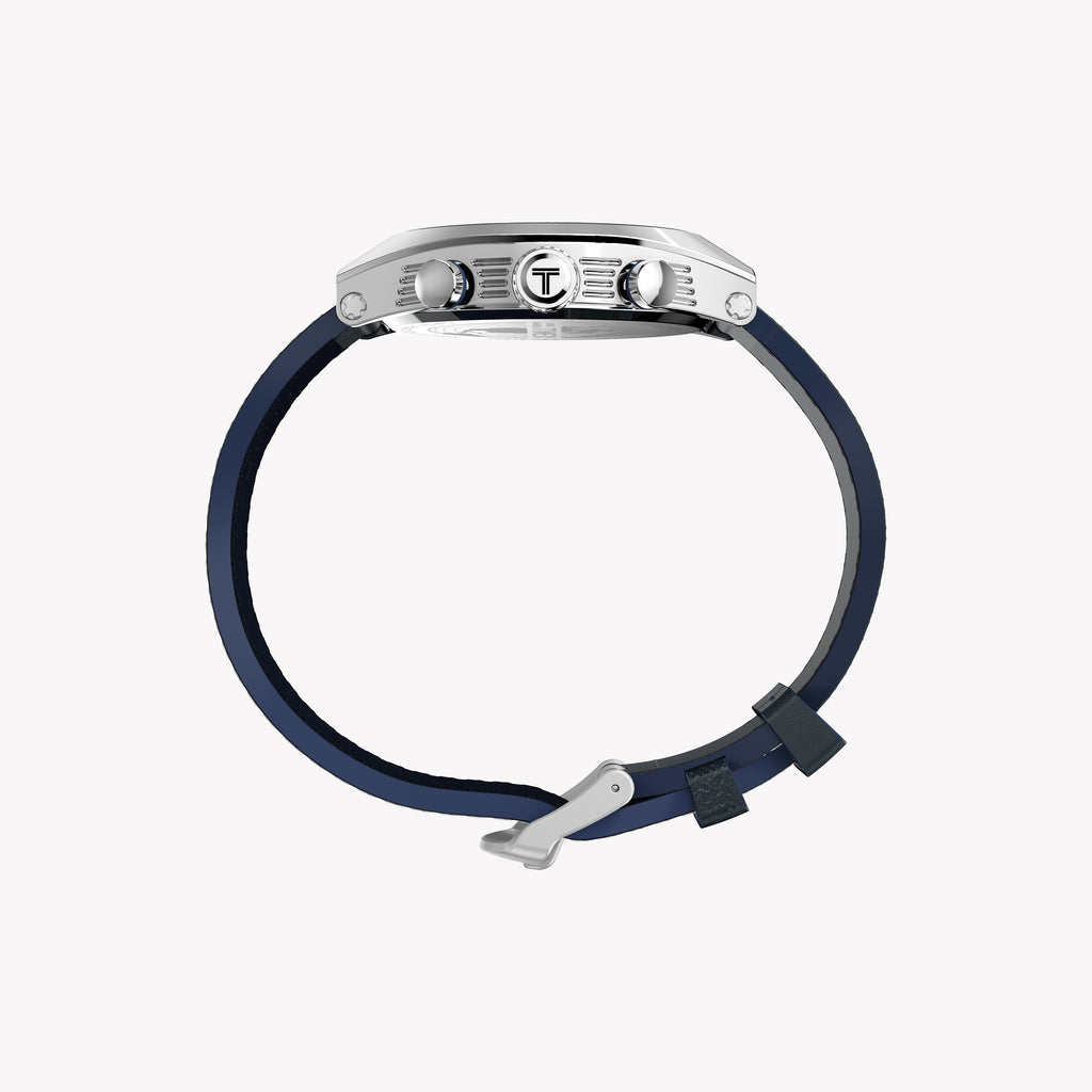 Mens Legacy Tonneau SST Blue Dial Blue Strap Watch TW2W93500