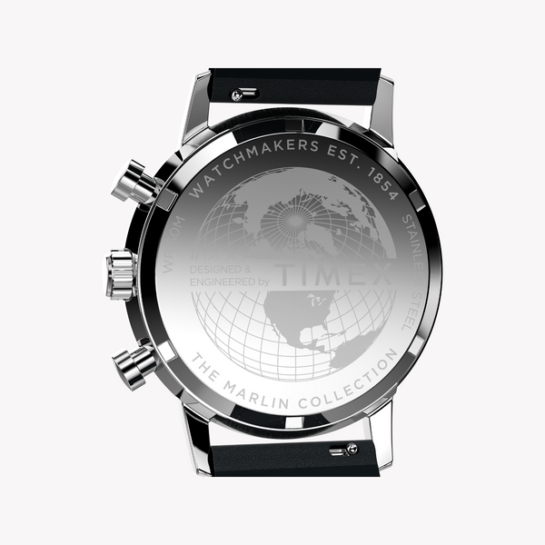 Timex Men's Silver/Black, Stainless/Leather | Tw2w98900