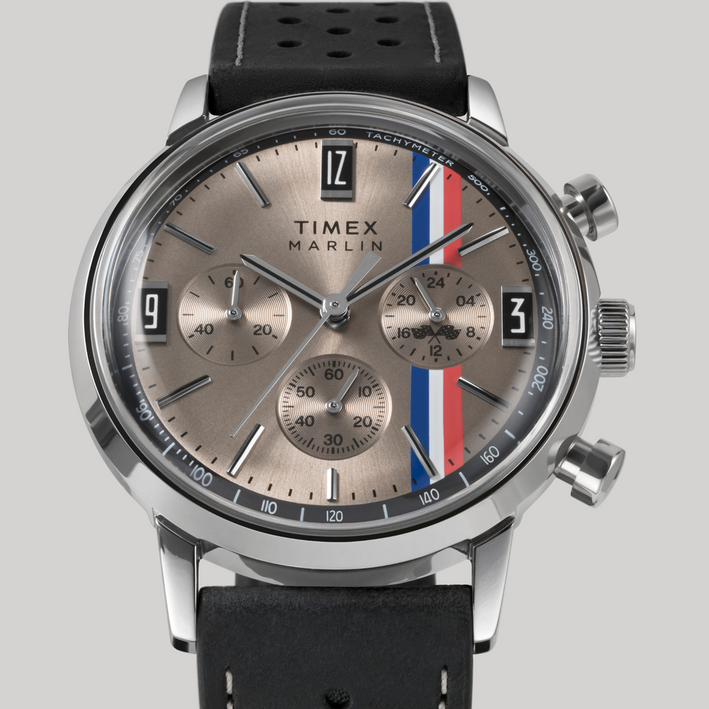 Timex Men's Silver/Black, Stainless/Leather | Tw2w98900