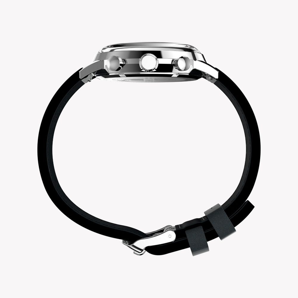 Timex Men's Silver/Black, Stainless/Leather | Tw2w98900 by i-watch