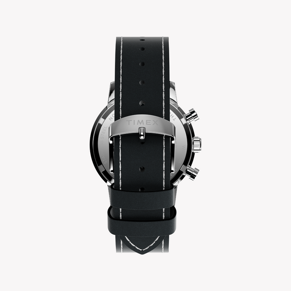 Timex Men's Silver/Black, Stainless/Leather | Tw2w98900
