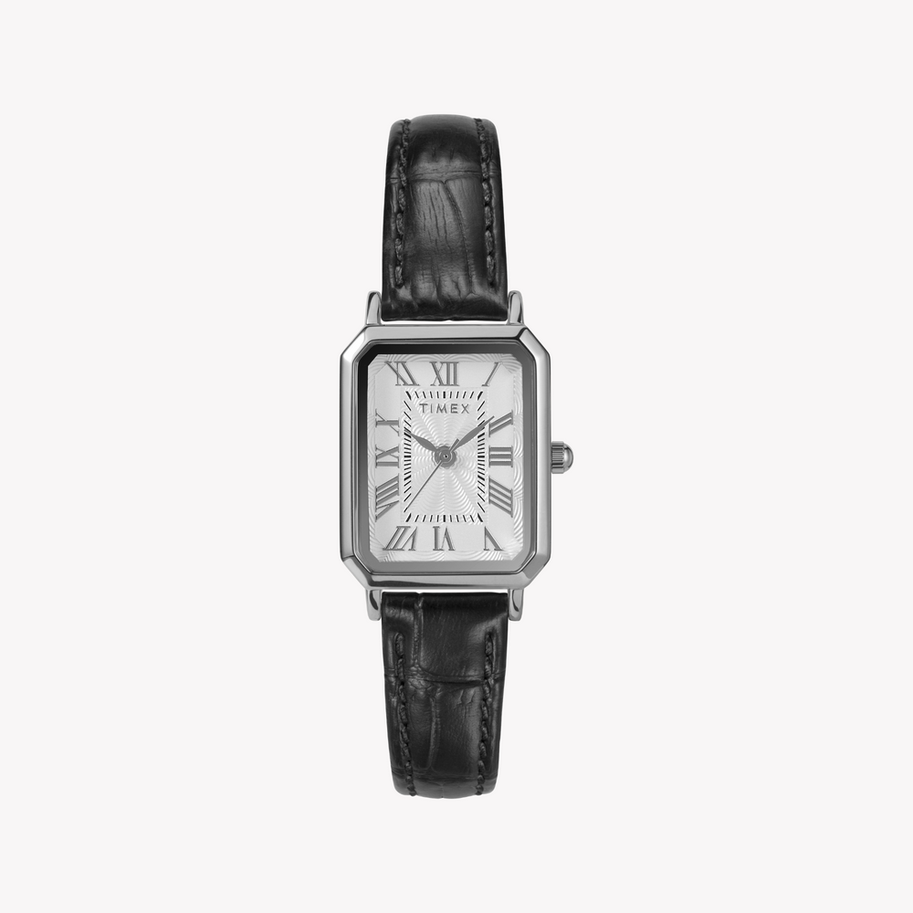 Timex Women's Silver/Black Leather Watch | Tw2y00800 by i-watch