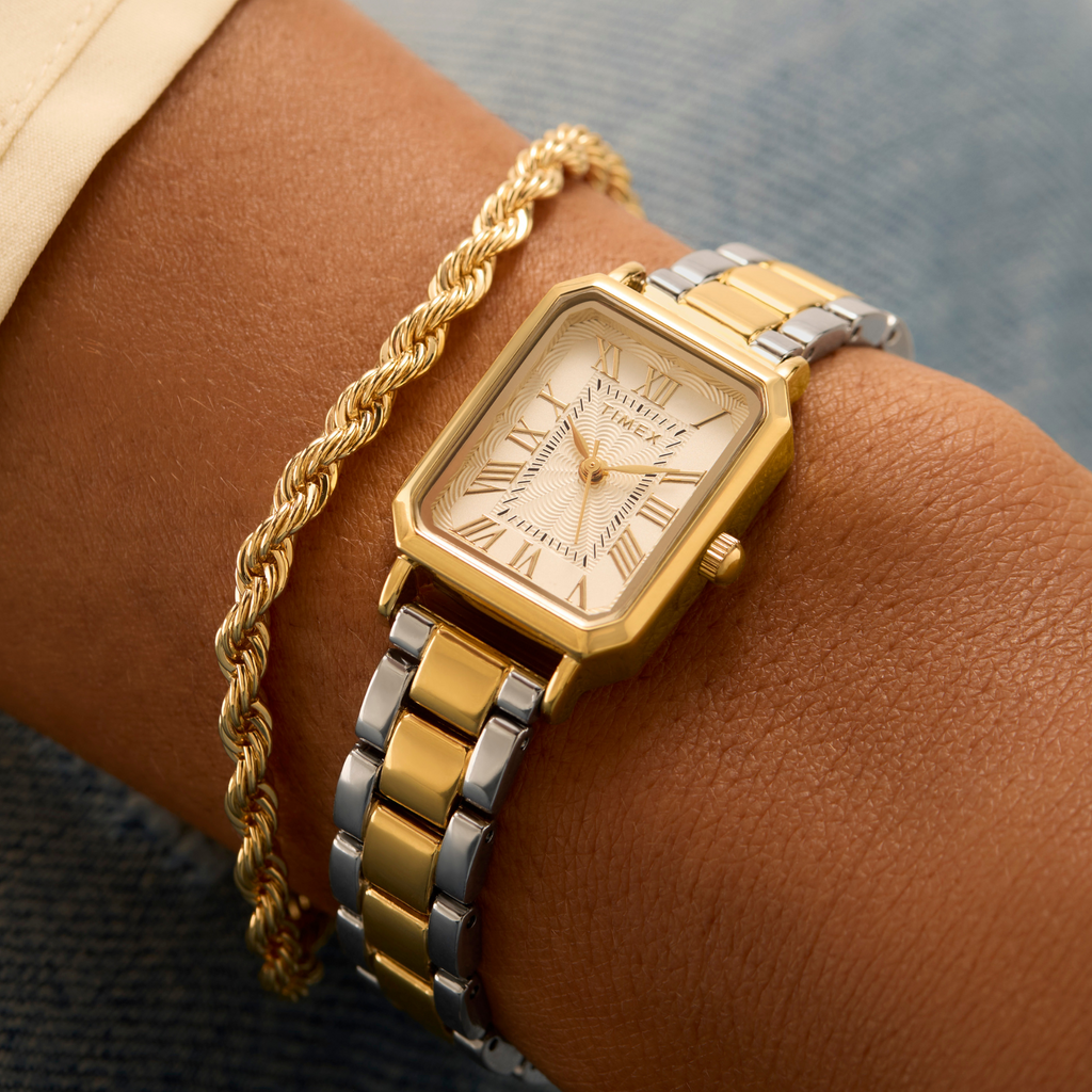 Timex Women's Silver/Gold Alloy Watch | Tw2y01300