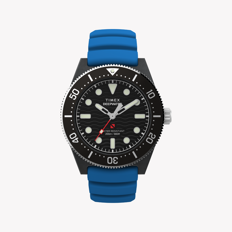 Timex Men's Black Resin/Blue Rubber Watch | Tw2y02500 by i-watch