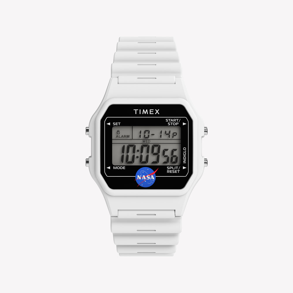 TIMEX Men's White Case White Band, Digital | TW2Y135006