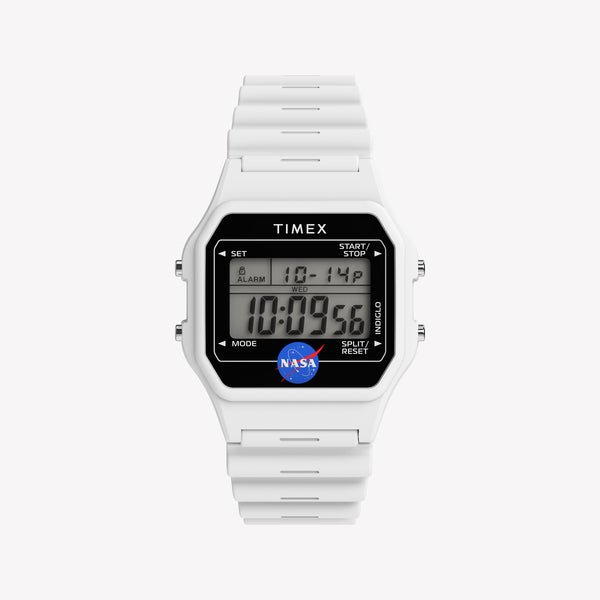 TIMEX Men's White Case White Band, Digital | TW2Y135006
