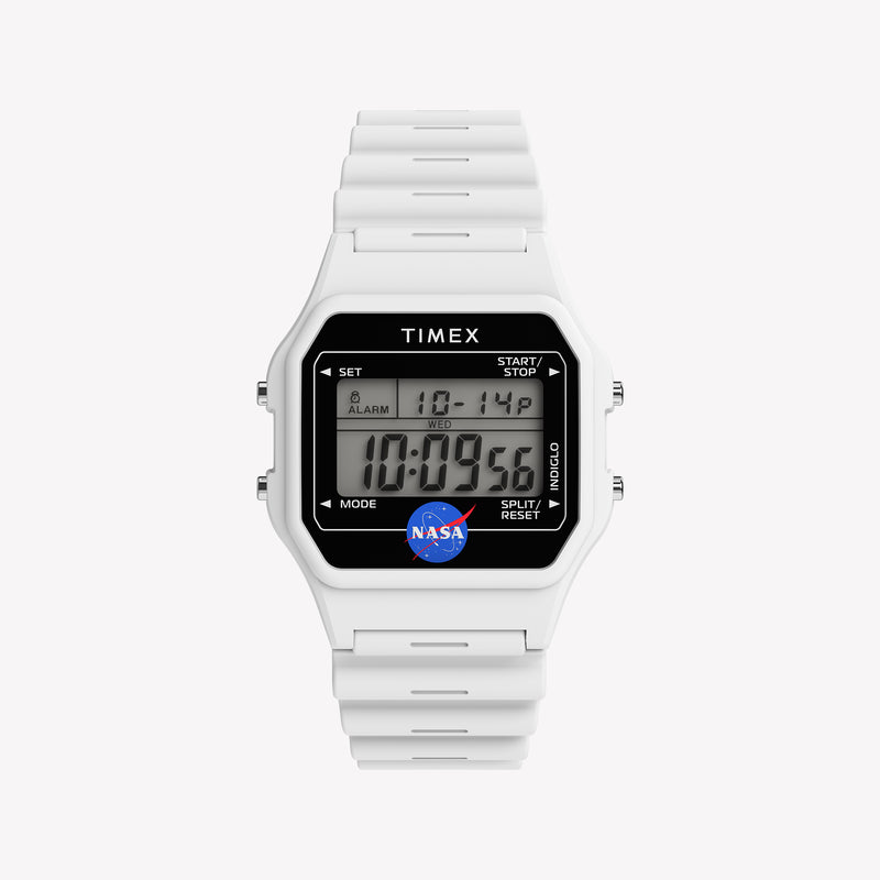 TIMEX Men's White Case White Band, Digital | TW2Y135006