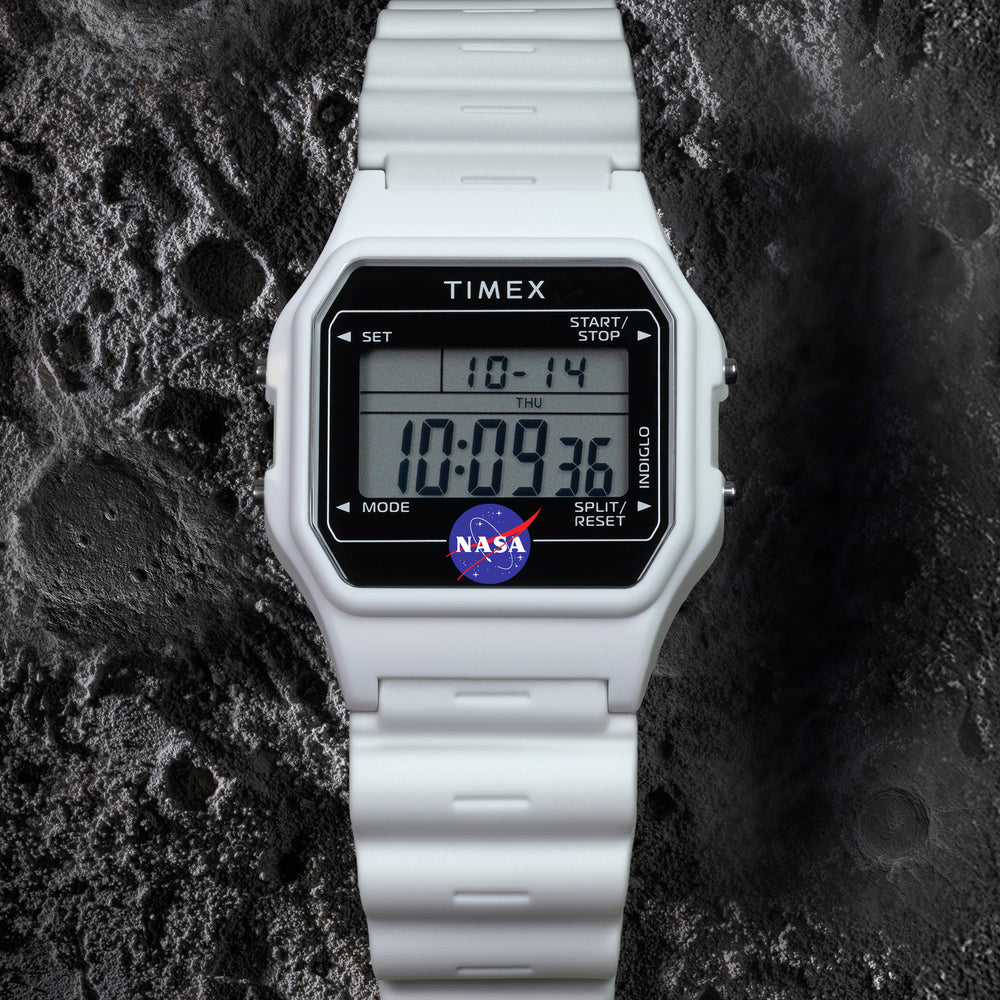 TIMEX Men's White Case White Band, Digital | TW2Y135006