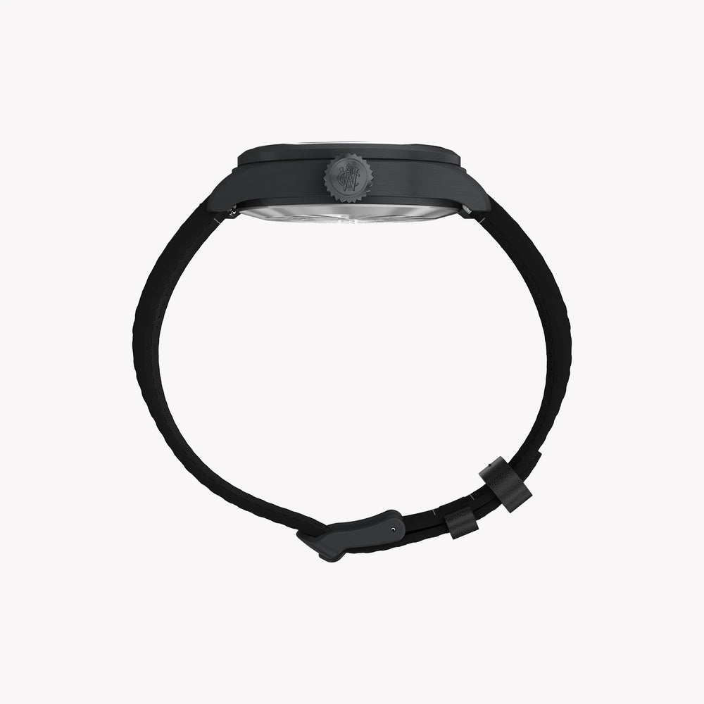 Waterbury ACE SST Black Dial Black Leather Strap Watch TW2Y18900