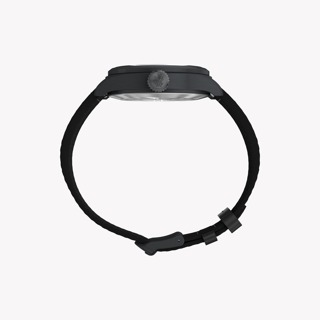 Waterbury ACE SST Black Dial Black Leather Strap Watch TW2Y18900